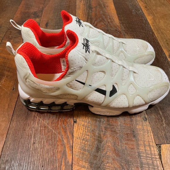 Nike x Stüssy Zoom Spiridon Cage 2 White Red Sneakers Men’s Size 13 - Picture 11 of 16